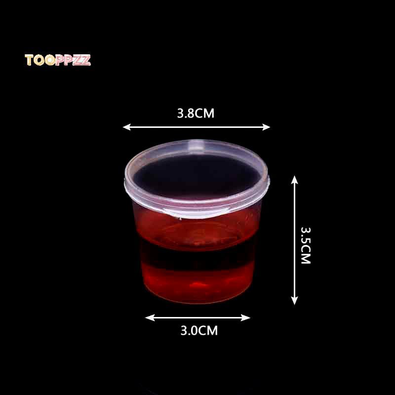 tooppzz 100Pcs Small Plastic Disposable Sauce Cups Food Storage Clear Package Box&Lid new
