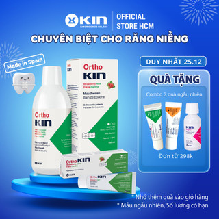  Combo Nước Súc Miệng Kem Đánh Răng Ortho Kin Cho Răng Niềng Chỉnh Nha 500ml 75ml 