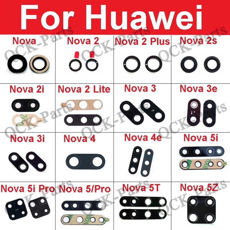 Ống kính kính máy ảnh phía sau cho Huawei Nova 2 2i 2S 3 3E 3i 4 4e 5 5i 5T 5Z 2Lite 2Plus 5 5iPro Ố