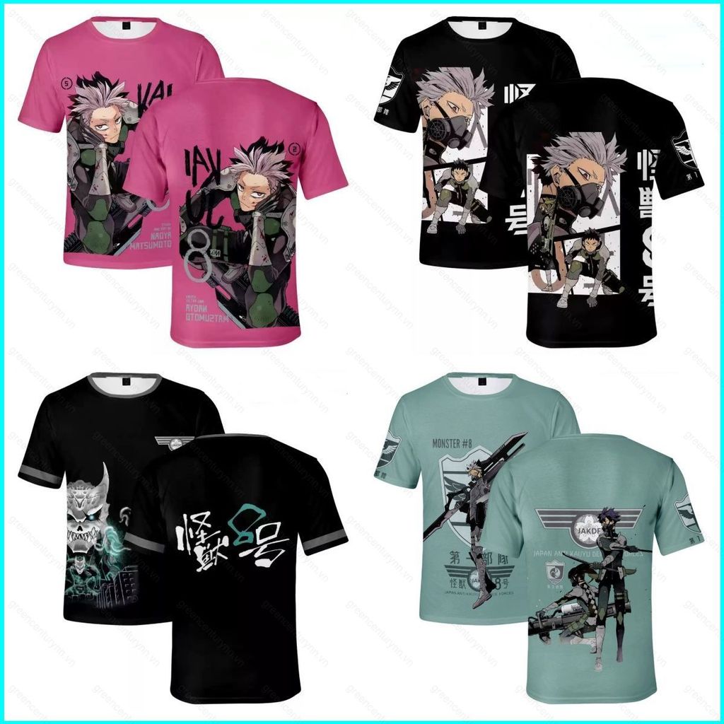 Áo thun cosplay GN Kaiju No 8 Kafka Hibino Gen Narumi, style anime tay ngắn, chất liệu thoáng mát mù