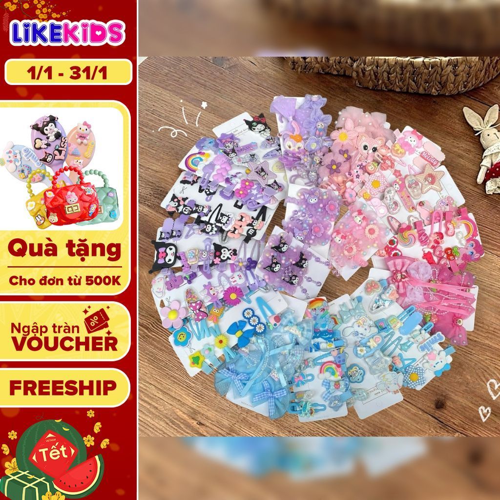 Set KẸP cho bé gái hoạ tiết cute - Likekids