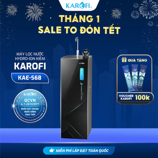   TẶNG BỘ LÕI  Máy lọc nước Hydro-ion Kiềm 12 lõi KAROFI S68 Điện phân trực tiếp Giao trước lắp sau miễn phí 