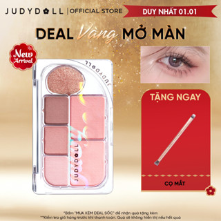   MỚI  Bảng Phấn Mắt JUDYDOLL 8g 6 Màu Tự Nhiên Lâu Trôi Bám Màu Đa Sắc Màu Lì Kết Hợp Kèm Ô Nhũ Lấp Lánh 