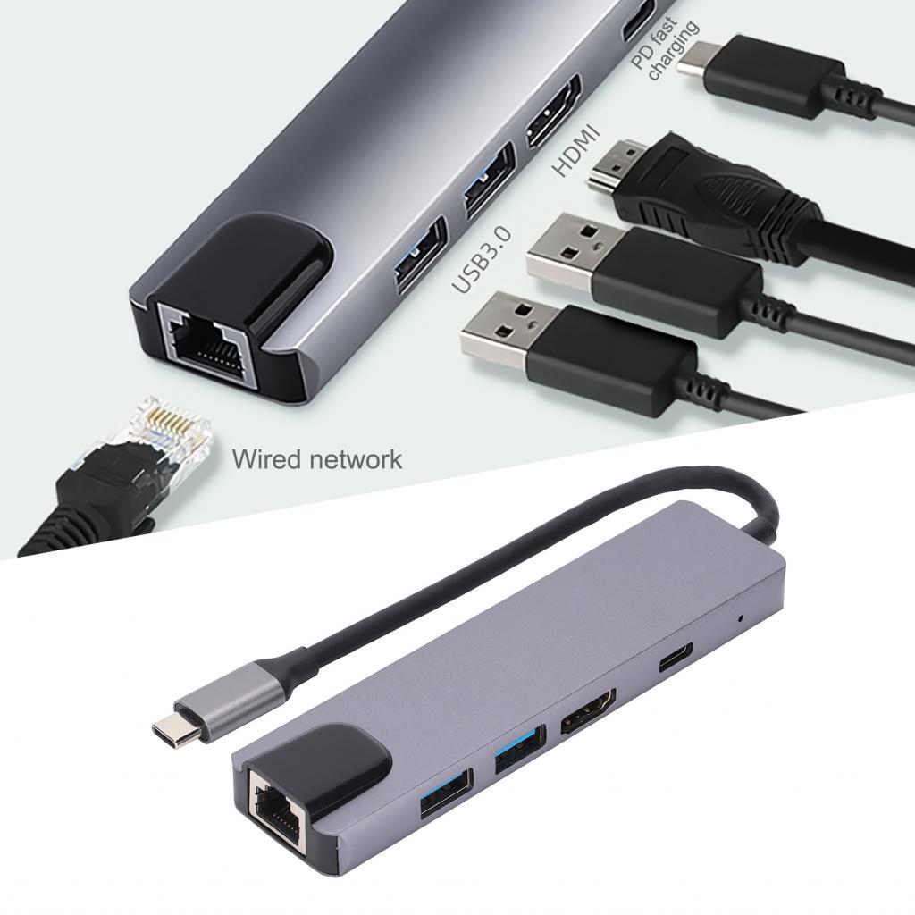 Trạm Docking Màn hình kép 5 In1 Hiệu suất ổn định Usb C Hp cho giáo viên Đĩa U Obile Cứng