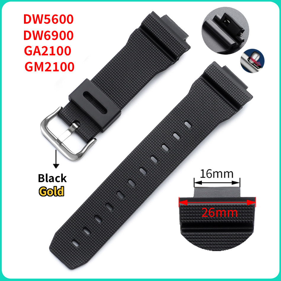 Dây đeo đồng hồ silicon 16x26mm cho Casio G-shock DW5600 DW6900 GA2100 GM2100 Dây đeo đồng hồ thay t