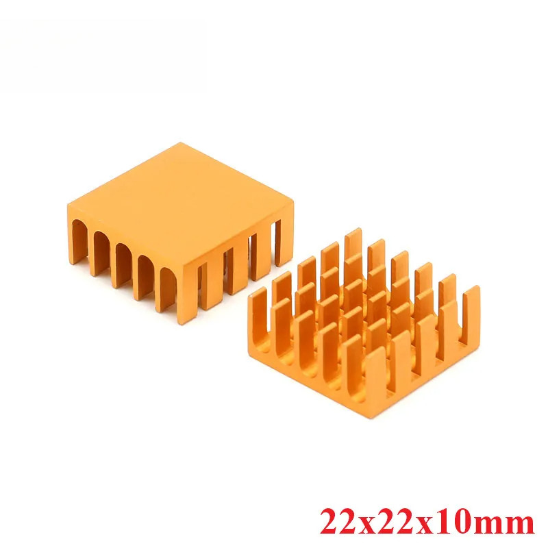 5 Chiếc 22 * 22 * 10 Mm Tản Nhiệt Làm Mát Vây Tản Nhiệt Nhôm Quạt Tản Nhiệt Vàng 22X22X10 Mm Cho IC 
