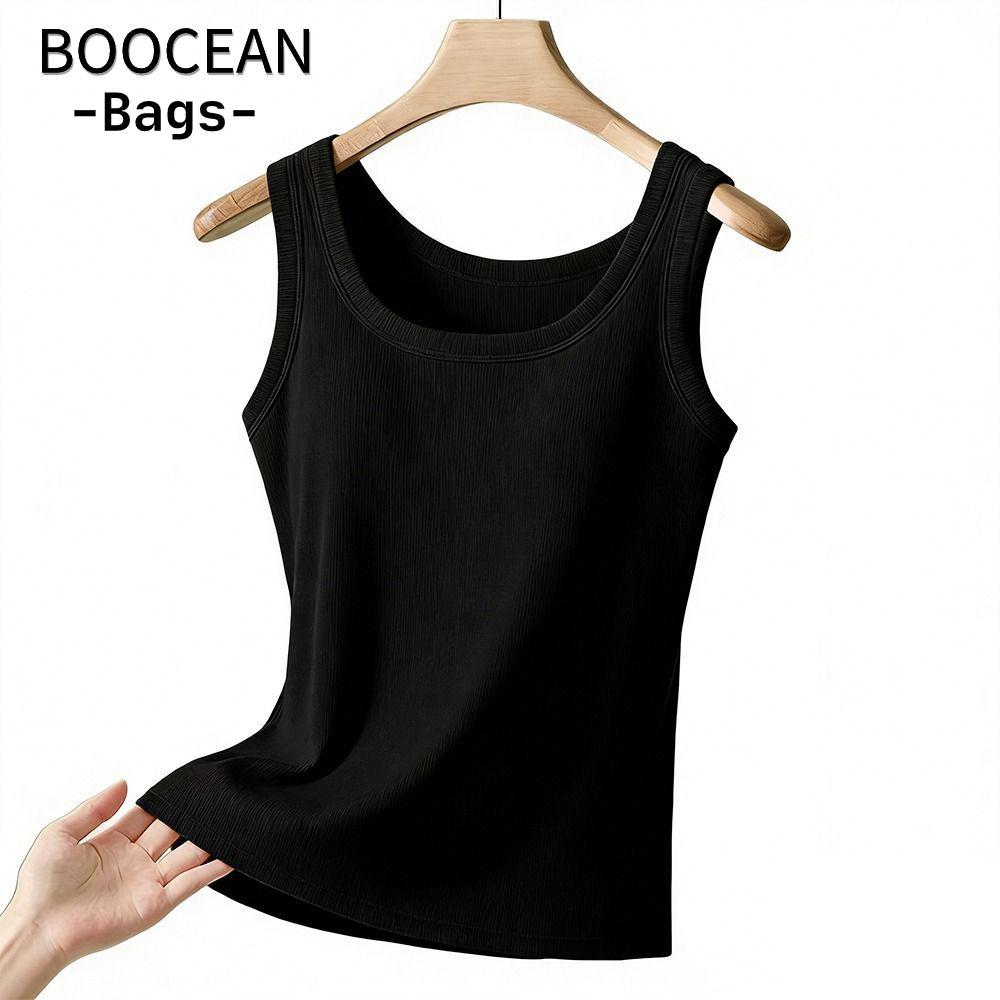 Áo mùa hè BOOCEAN, modal camisole với miếng lót áo ngực, áo không tay dáng oversize nữ