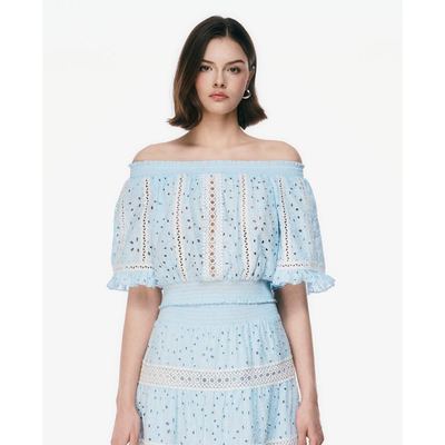 GIGI - Áo trễ vai nữ tay lửng viền ren phom croptop_G1205T265244-24
