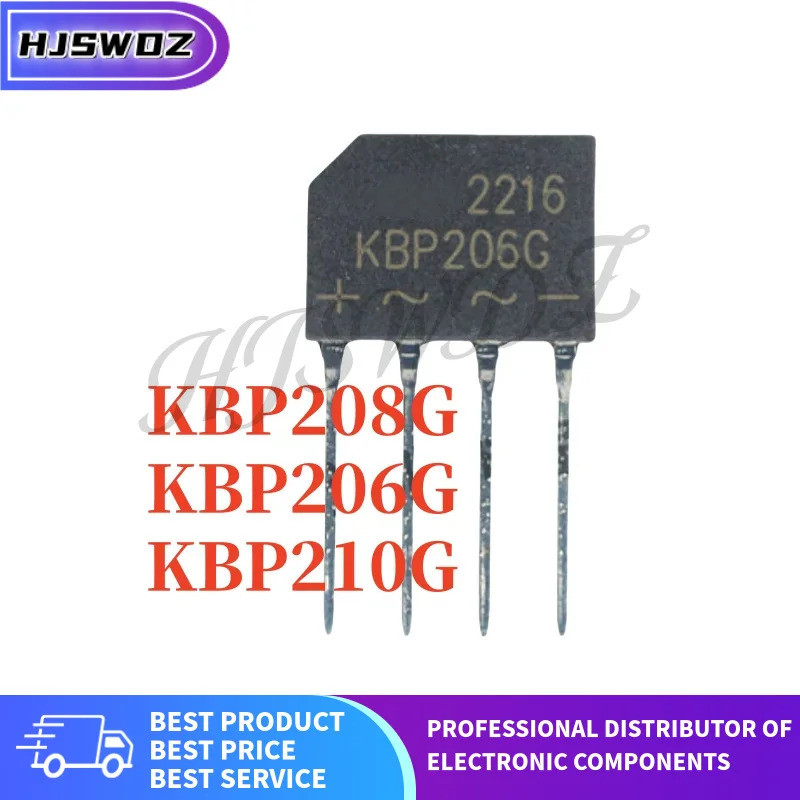 10 CÁI KBP208G KBP206G KBP210G KBP208 KBP206 KBP210 chỉnh lưu cầu chỉnh lưu cầu chồng chip ic VITV