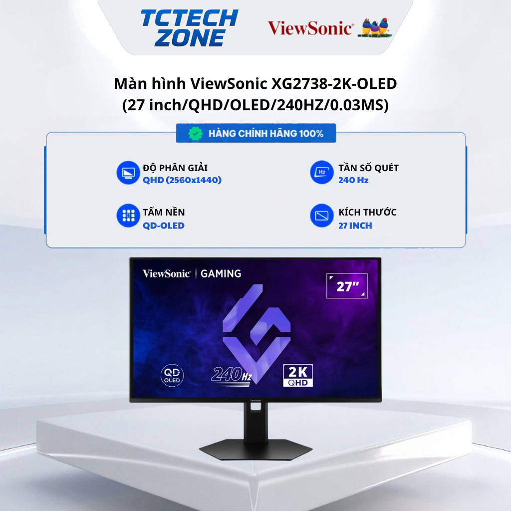 Màn hình chơi game Viewsonic 27inch XG2738-2K-OLED 240Hz, QD-OLED Chính Hãng 100%