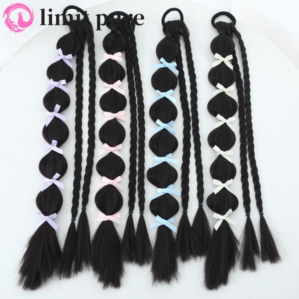 GIỚI HẠN PURE Bow Bubble Braid Y2K Style Tự nhiên cho Nữ