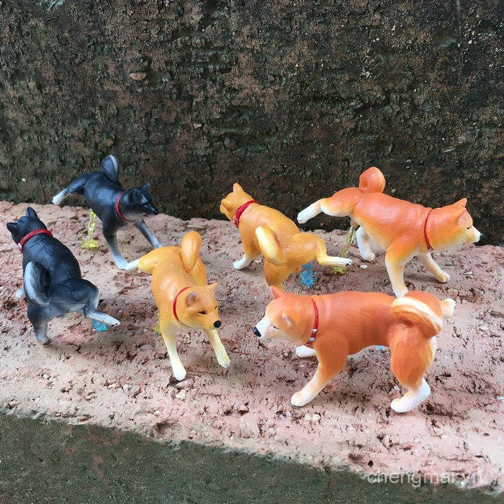 Số lượng lớn Đái Chó Nước tiểu Shiba Inu Akita Inu Nước tiểu Chai Đen Mô phỏng Động vật Mô hình Cảnh