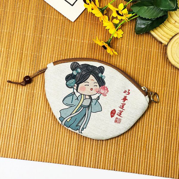 ví mini nữ ví đựng tiền nữ Ốp Chìa Khóa Taobao Bán Chạy In Kỹ Thuật Số Ví Đựng Tiền Xu Kéo Mini Túi 