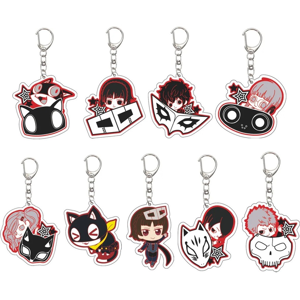 Móc khóa Persona 5 Acrylic Futaba Sakura Ann Takamaki Morgana Amamiya Ren Phụ kiện Anime Game mô hìn