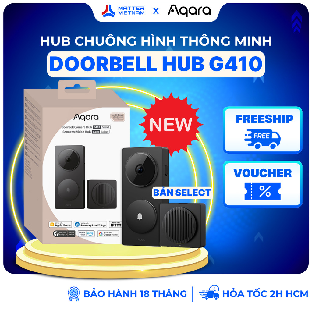 Aqara G410 - Chuông Hình Thông Minh Tích Hợp Hub Matter, Độ Phân Giải 2K, Loa Báo Lớn 95dB - BẢN QUỐ
