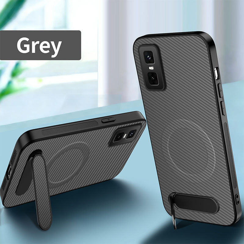 Dành Cho Infinix GT 30 Pro Ốp Lưng Kết Cấu Sợi Carbon Giá Đỡ Từ Tính Chống Rơi Cho Infinix GT30 Pro
