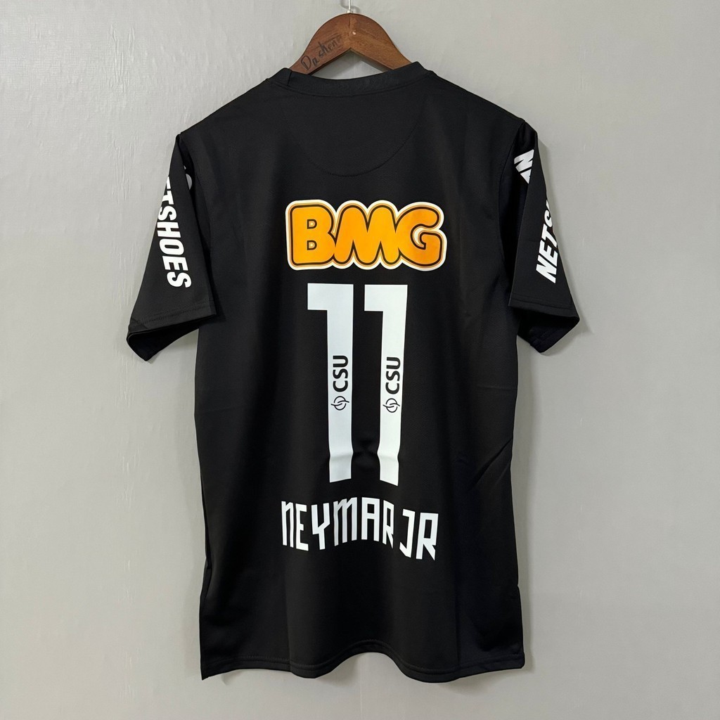S-XXL Neymar jersey 12-13 Santos màu đen retro áo bóng đá nhanh khô thoáng khí áo bóng đá Jersey