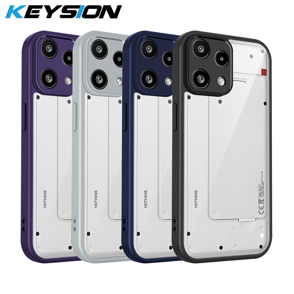 Ốp điện thoại trong suốt KEYSION cho Nothing Phone 3A Lite Silicone mềm + PC Ốp lưng chống sốc trong