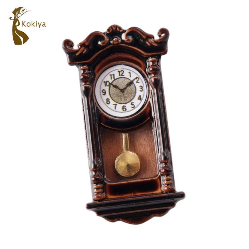 1: 12 Đồng hồ La Mã Đồng hồ La Mã DIY Accessoire Chơi Đồng hồ con lắc Mini cổ điển