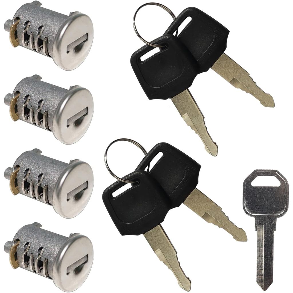4 lõi khóa cho các thành phần hệ thống giá nóc ô tô Yakima SKS, bao gồm 4 lõi xi lanh, 4 chìa khóa mở và 1 chìa khóa điều khiển (4 gói)