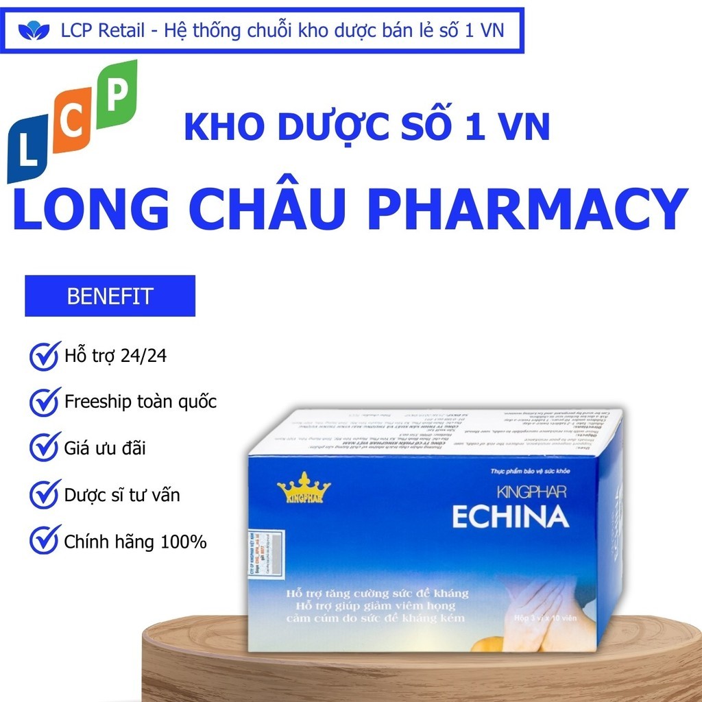 Viên uống Echina Kingphar hỗ trợ sức khỏe miễn dịch (30 viên) - Nhà thuốc Long Châu Hà Nội
