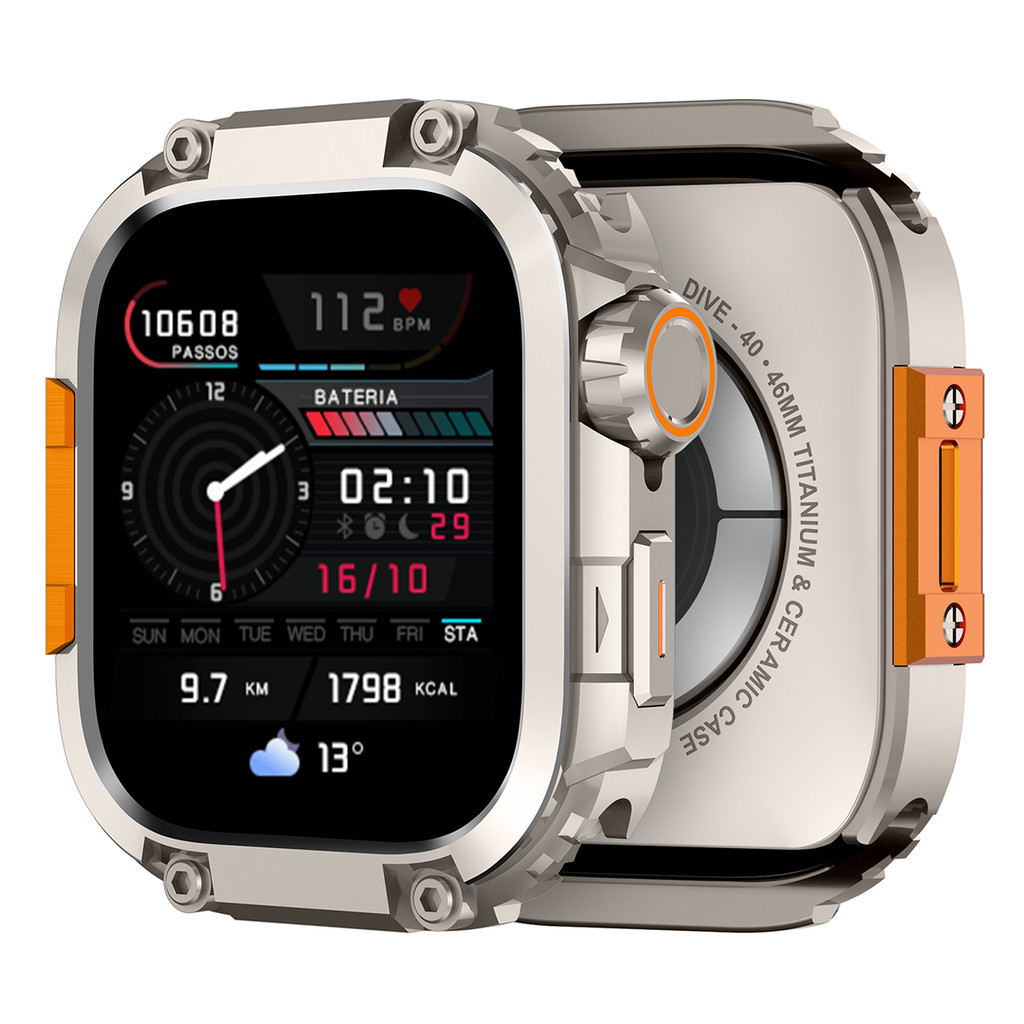 Vỏ kim loại + PC cho Apple Watch 11 10 46mm Phụ kiện bảo vệ kim loại cho Iwatch 46mm