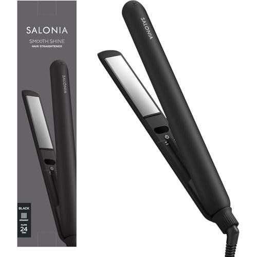 SALONIA Smooth Shine Straight Iron Hair Iron 24mm Black [Amazon.co.jp Limited]