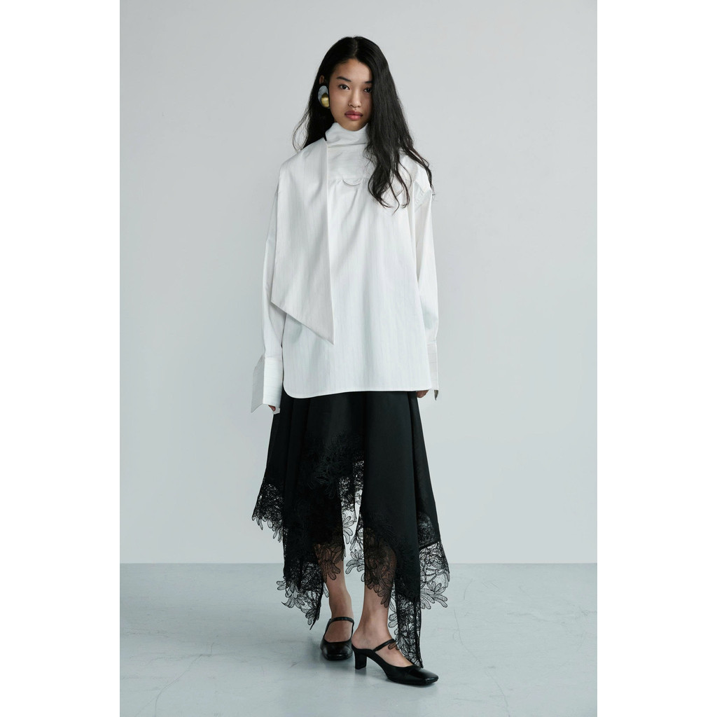 ÁO SƠMI KHĂN /ou'ba:d/ vải Cotton hoạ tiết sọc ẩn nhẹ khăn choàng tùy chỉnh hai size S M