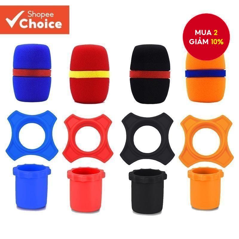 Micro Bọt Biển Tay Chống Lăn Mic Bảo Vệ Vòng Thanh Silicon Không Dây Cầm Tay Cho Mic KTV DJ Thiết Bị