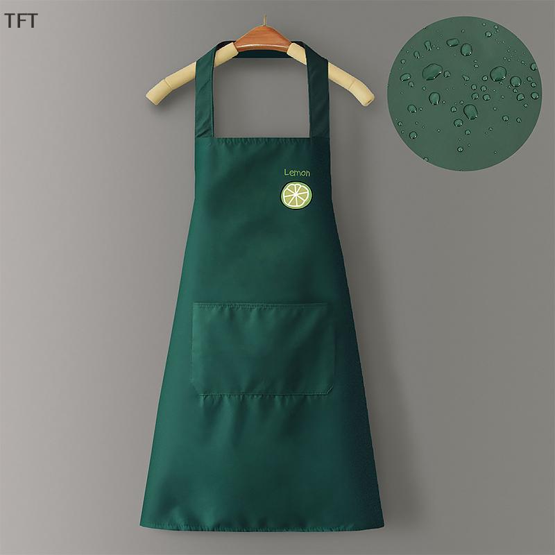 (FTT) Waterproof Chef Apron for Kitchen BBQ Restaurant Bar Shop Cafe Painting Nail Studio Cleaning U