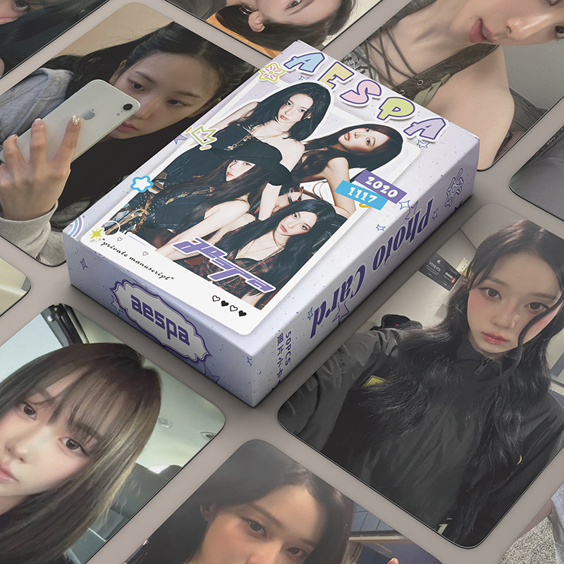 50 Cái / hộp Thẻ Laser Aespa Photocard Karina NingNing Mùa Đông Giselle Kpop Album Lomo Cards Bưu Th