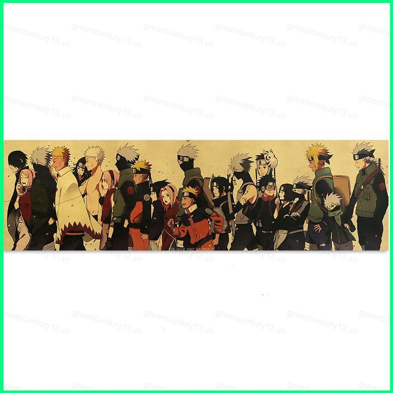 G13 Naruto Anime Poster Nghệ Thuật Treo Tường Retro Giấy Kraft Vẽ Kakashi Obito Itachi Phòng Ngủ Trẻ