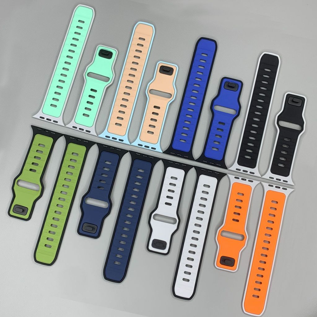 Dành cho dây đeo iWatch iwatch S11 ultra King Kong dây đeo hai màu, dây đeo iwatch silicon thoáng kh