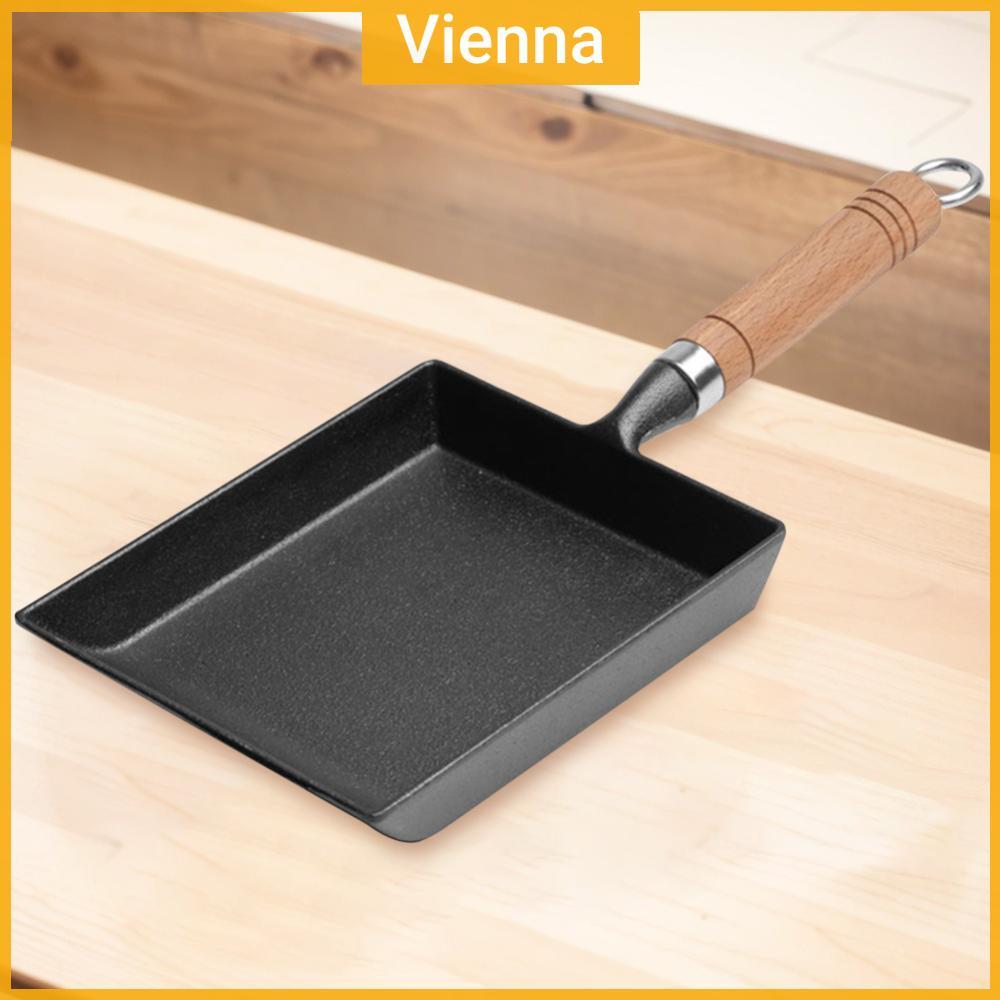 Chảo Chiên Trứng Gang Chống Dính Nhật Bản Omelette Chảo Hình Chữ Nhật Mini Trứng Chiên Chảo Dày Omel