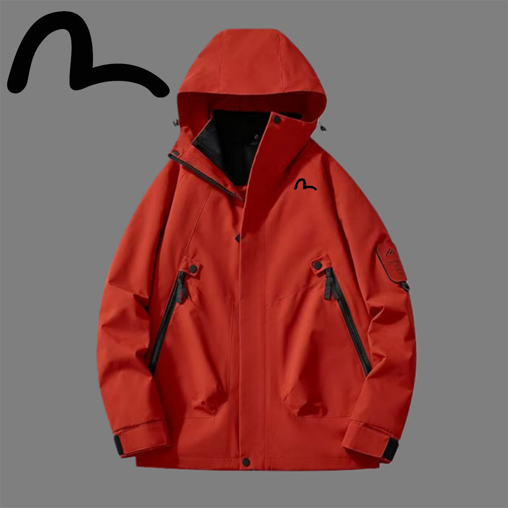 Evisu/Fushen Áo Khoác Thu Đông Cho Nam/Nữ, Chống Nắng/Chống Mưa, Cổ Đứng từ Cotton Giả Cừu Len, Năng