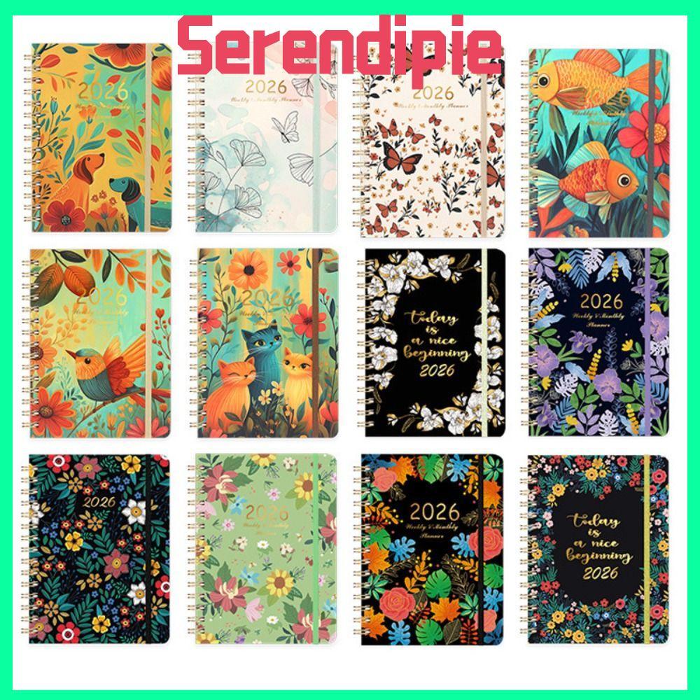 Lịch SEENDIPIE 2026, A5 Jan.2026 - Dec.2026 2026 Planner, Tab hàng tuần và hàng tháng Sổ tay cuộn ch
