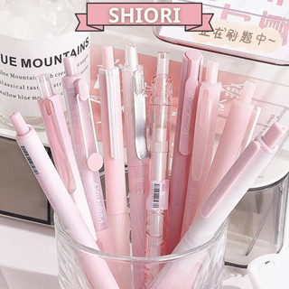 Set 5 Chiếc Bút Gel SHIORI Pastel 0.5mm Mực Đen Viết Mượt, Khô Nhanh Dễ Thương