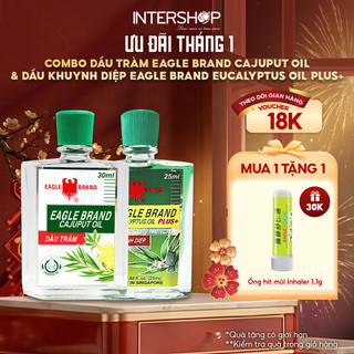  Combo Tinh Dầu Tràm 2 Nắp Eagle Brand 30ml &Tinh Dầu Khuynh Diệp Oil Plus 25ml EB0026 