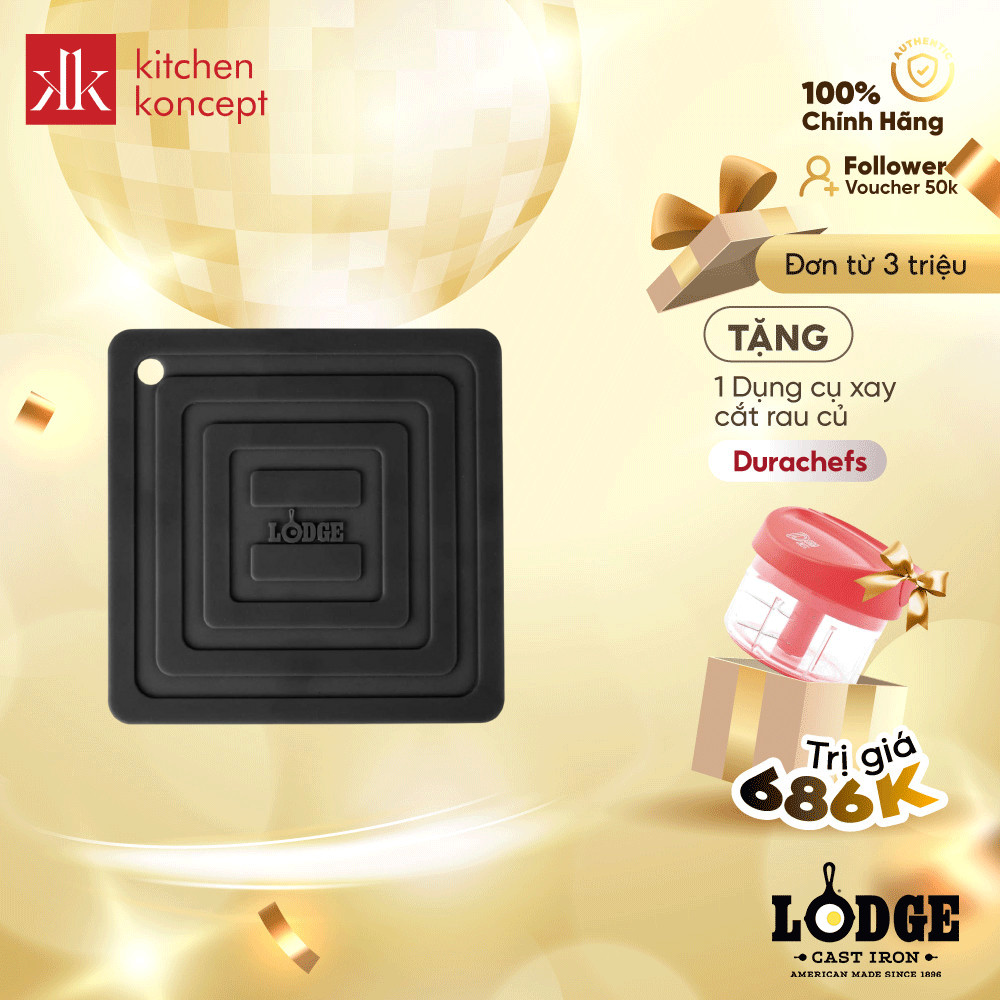 Nhắc Nồi Silicone Lodge Màu Đen