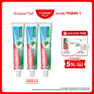 Bộ 3 Kem Đánh Răng Colgate Herbal Salt Muối Thảo Dược bảo vệ răng và nướu tối ưu 225g tuýp 