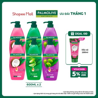  Bộ 2 Dầu gội Palmolive kèm xả 2-trong-1 chiết xuất thiên nhiên 600ML 