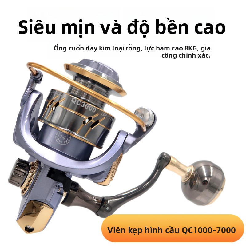 QC Máy câu cá bằng kim loại, máy câu cá chuyên dụng, cần câu cá tầm xa, máy câu cá siêu nhỏ, máy câu