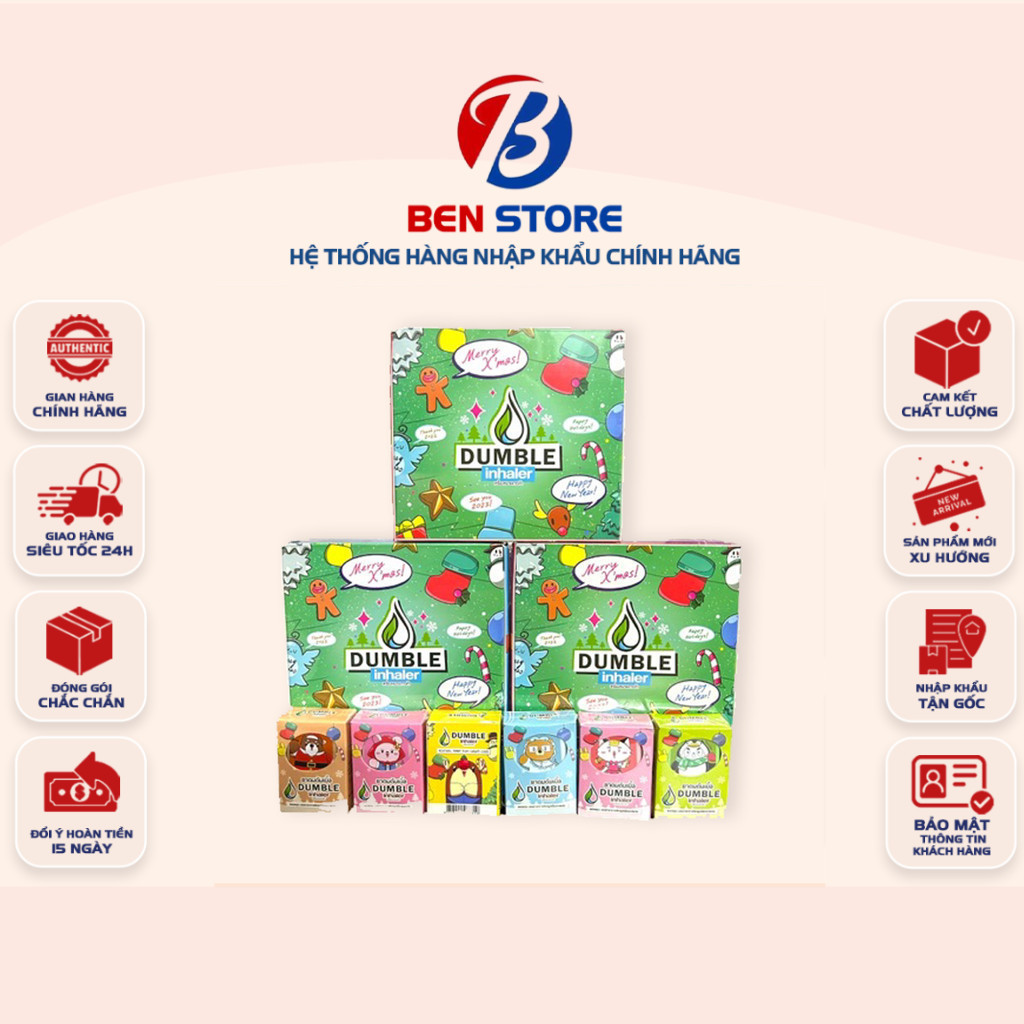 [COMBO 6 LỌ] Ống Hít Thảo Dược Thông Mũi 2 Đầu Double Inhaler Dumble Inhaler Thái Lan