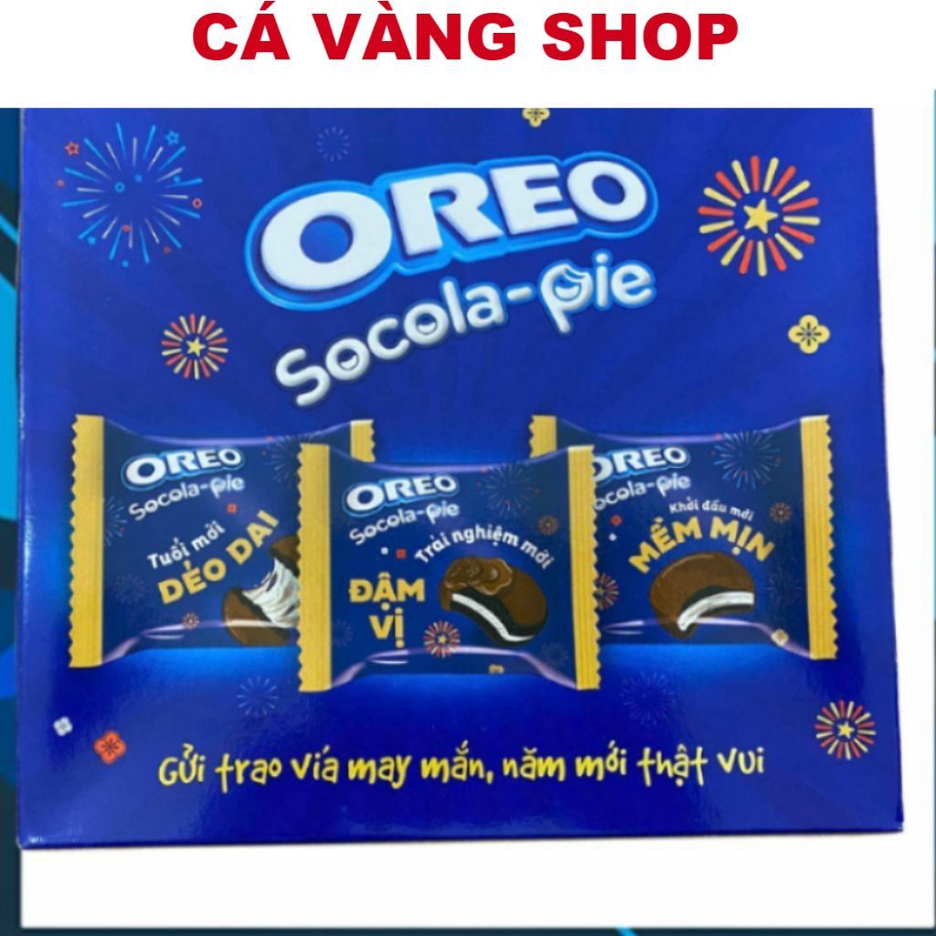 ( ƯU ĐÃI LỚN ) [4HỘP] Bánh Oreo Socola Pie nhân dẻo hộp 336g,Bánh Oreo Pie Vị Marshmallow,Bánh mềm O