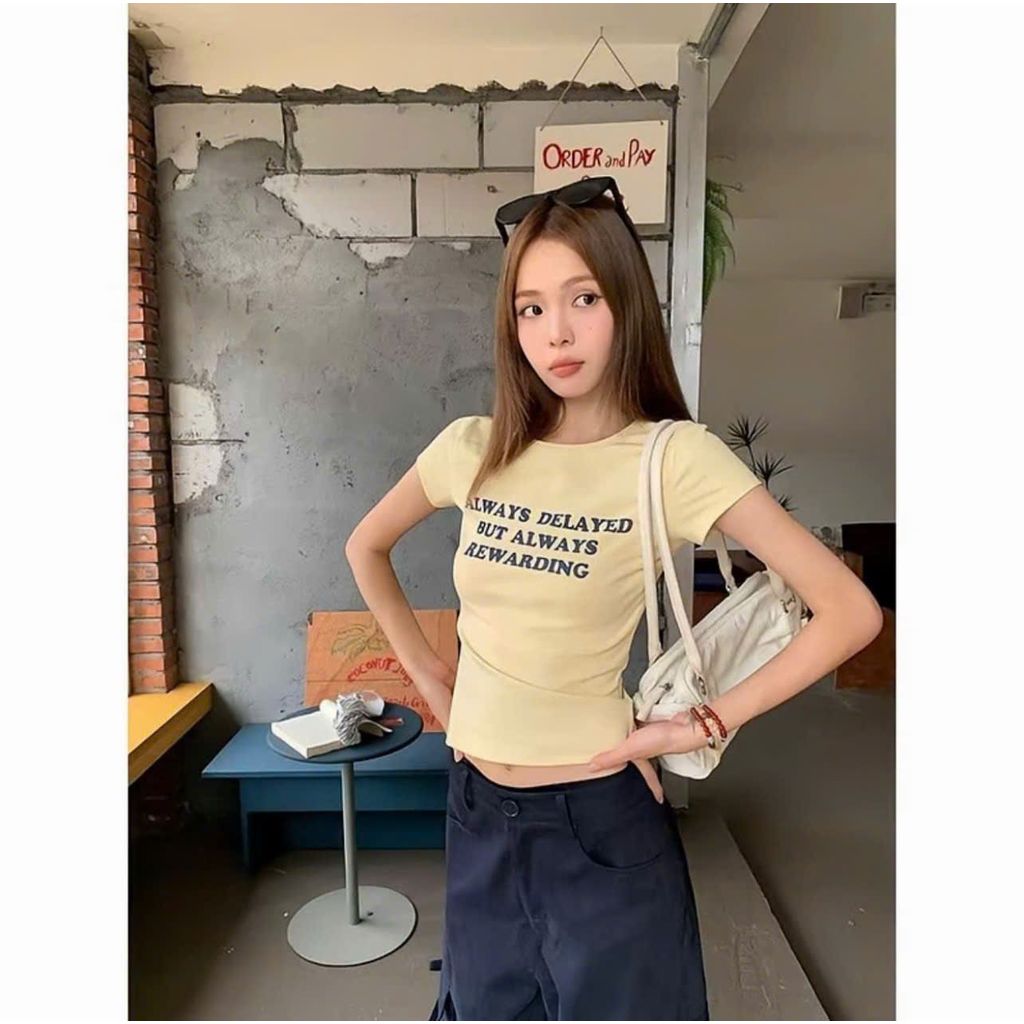 Áo thun babytee nữ ngắn tay ,áo phông form vừa màu mơ in chữ Alway cá tính chất cotton thoáng mát | BigBuy360 - bigbuy360.vn
