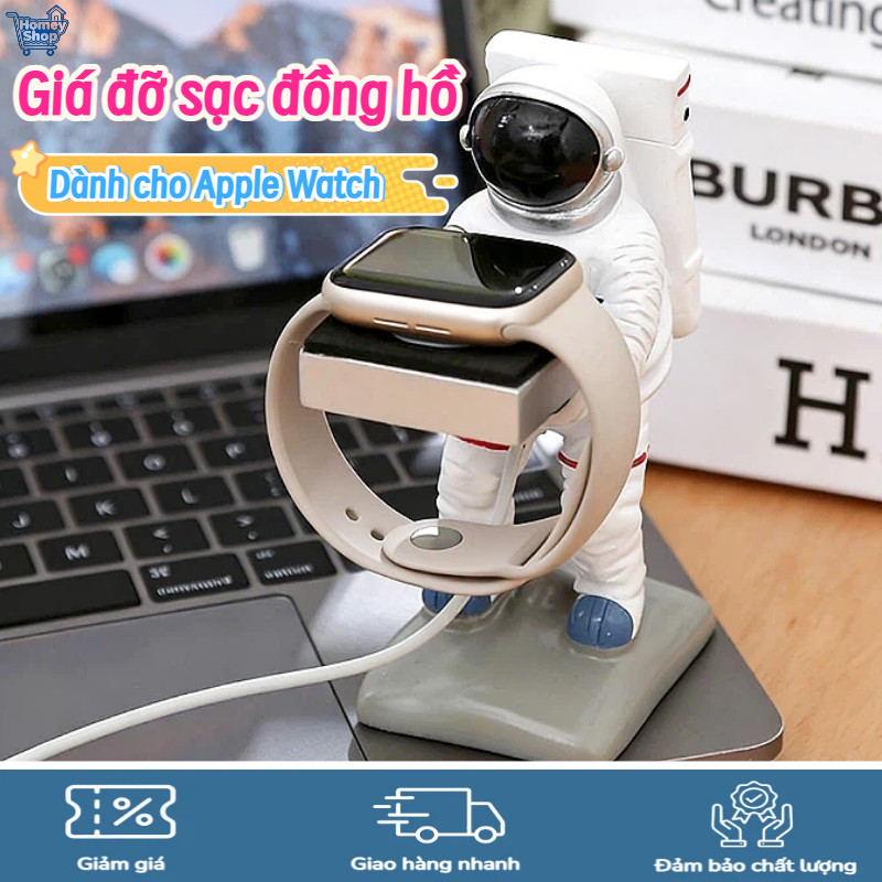 HomeyShop-Giá đỡ đồng hồ thông minh kèm đế sạc cho Apple Watch,chất liệu cao cấp,decor bàn và quà tặ