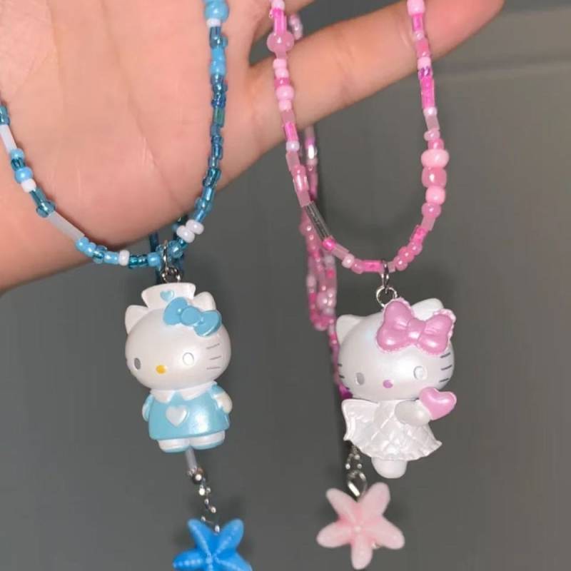 KT Necklace Handmade Zhonggu Zhaohe Style Accessories Kitty Cute Pendant Ornaments Soft Girl Harajuk