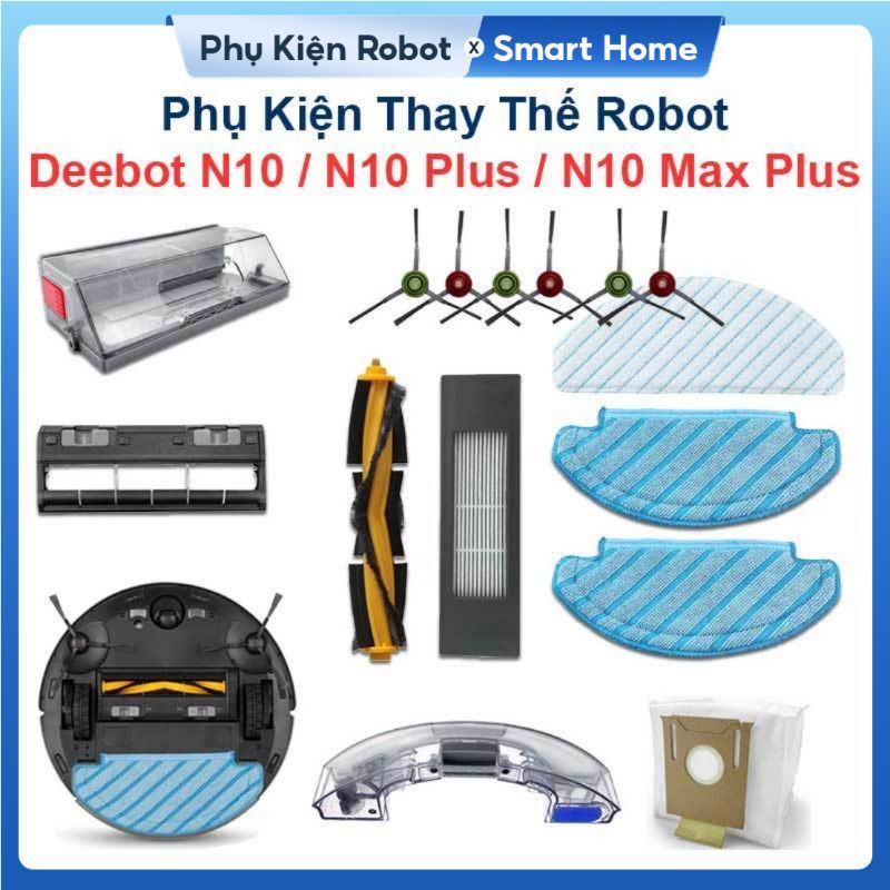 Phụ Kiện Thay Thế Robot Hút Bụi Lau Nhà Deebot N10, N10 Plus, N10 Pro Plus/ Chổi Lăn Chính, Chổi Cạn