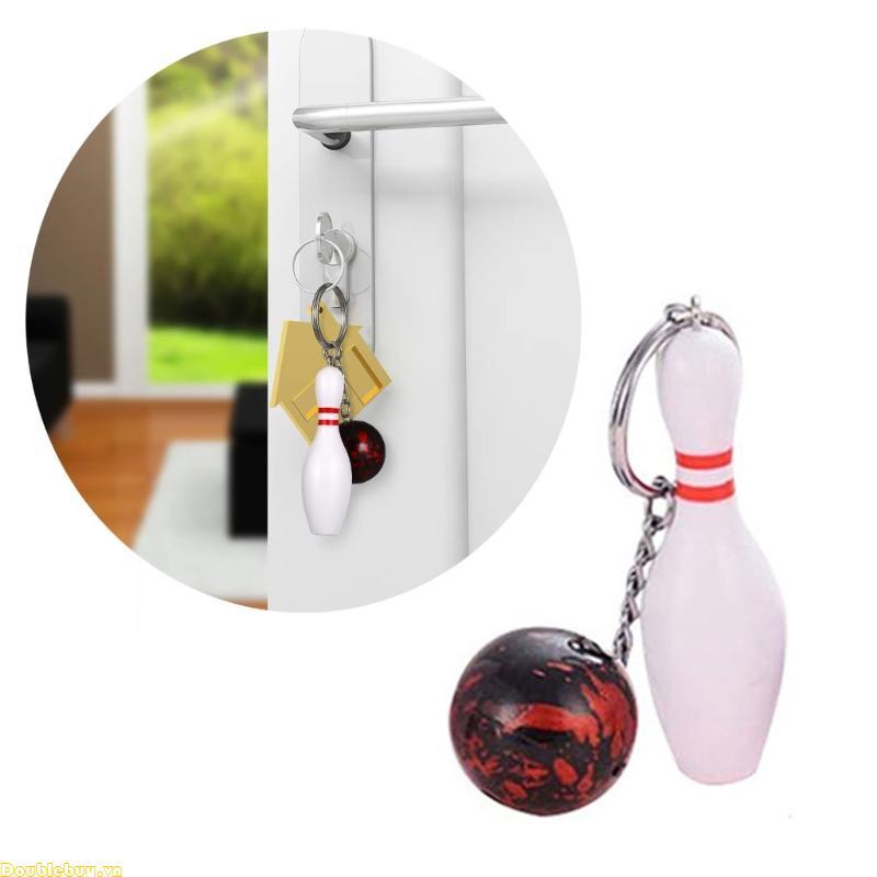 Doublebuy Bowling Pin Móc Khóa Xe Móc Khóa Bowling Mặt Dây Treo Đồ Trang Trí Xe Móc Chìa Khóa Túi Th