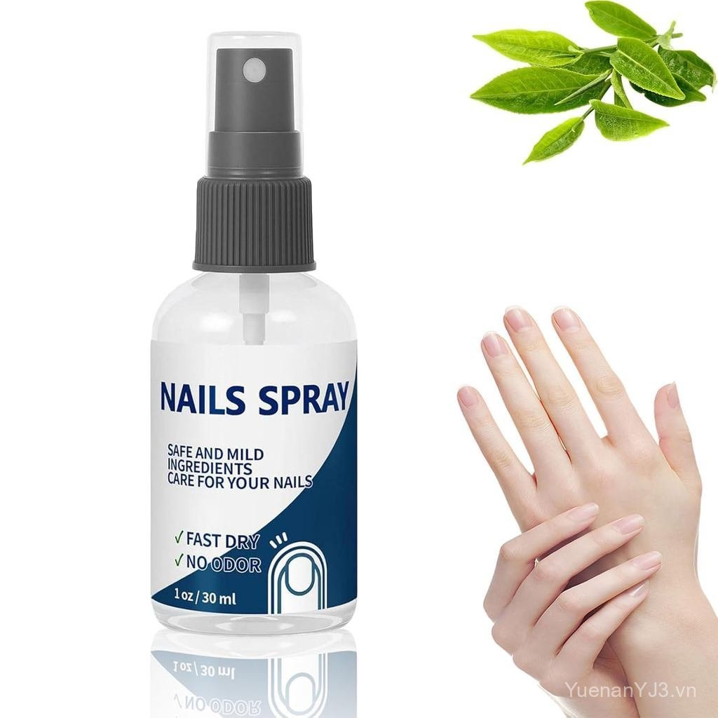 Xịt dưỡng ẩm chăm sóc móng tay khô nhanh không mùi cho nam và nữ, Thành phần nhẹ an toàn, 30ml / 1fl